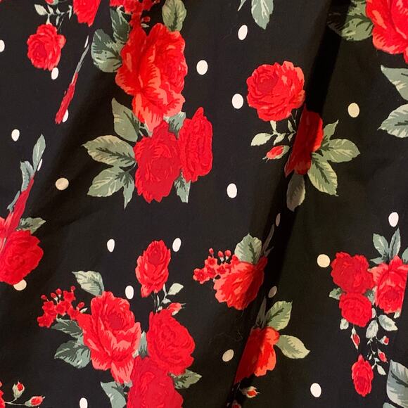 Hot Topic Rockabilly Polka Dot Rose Swing Dress small - Picture 5 of 16